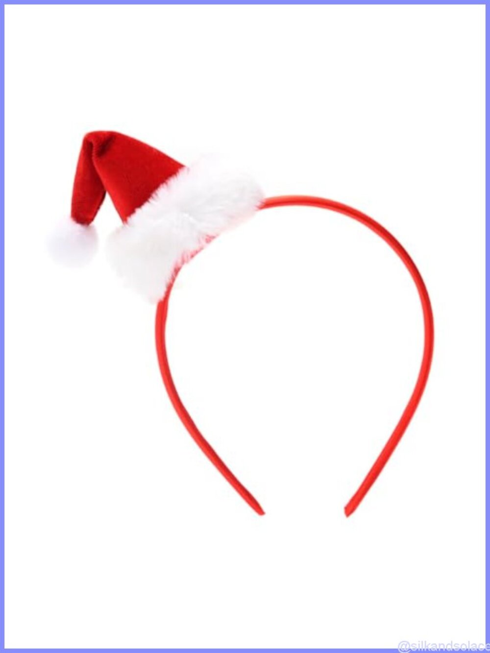 Christmas Santa Hat Headband White Plush Faux Fur Xmas Hair Hoop